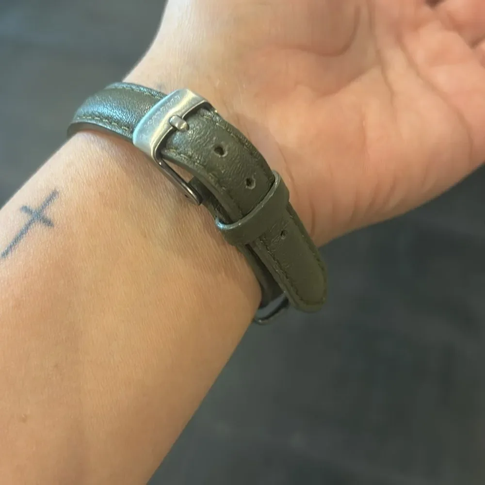 Tokyo Bay Mitsu Martini Green Silver Tone Leather Watch​​​